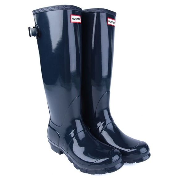 Hunter Shoes - Navy Gloss Adjustable Hunter Boots NEW!